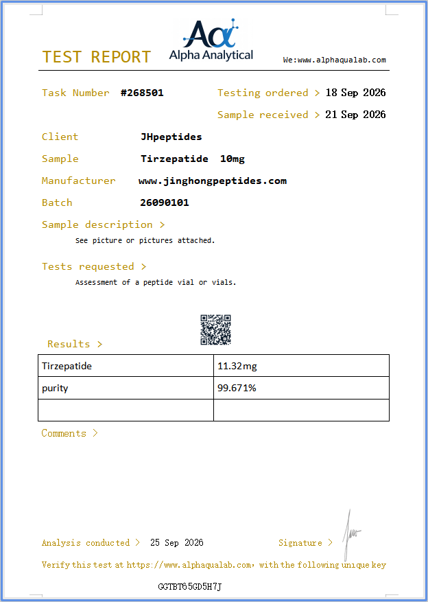 COA Tirzepatide 10mg