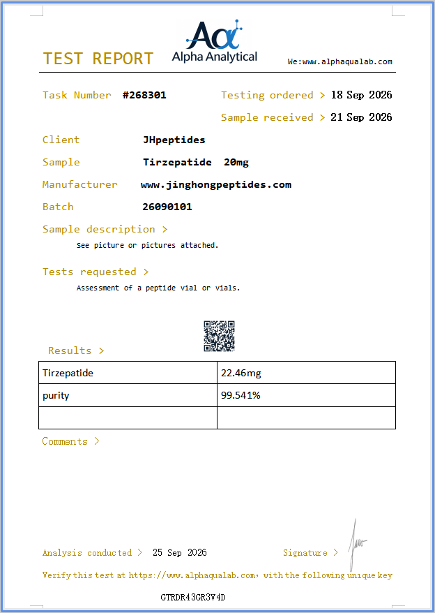 COA Tirzepatide 20mg